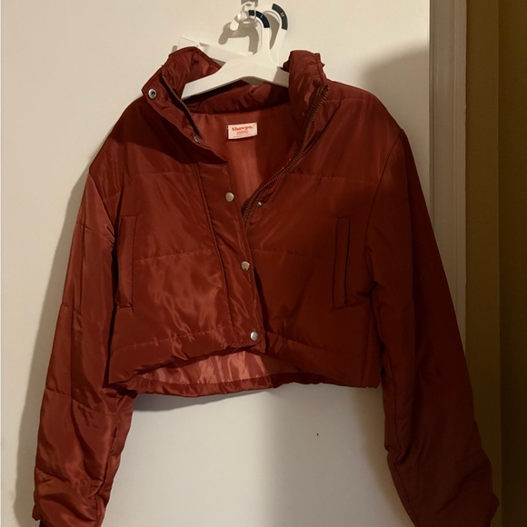 Showpo Dark pink cropped, thin puffer - Picture 3 of 3